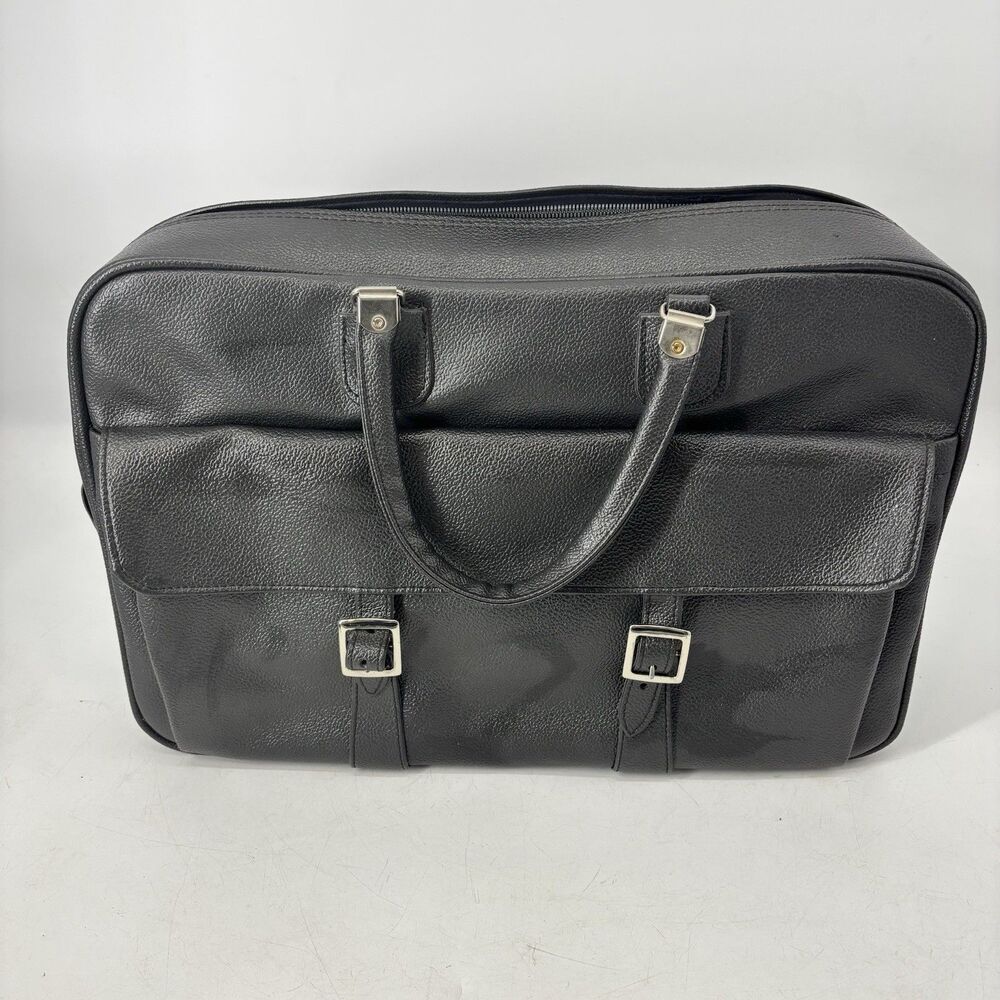 Vintage Samsonite Silhouette Black Suitcase Travel Bag 19” Mid Century Luggage
